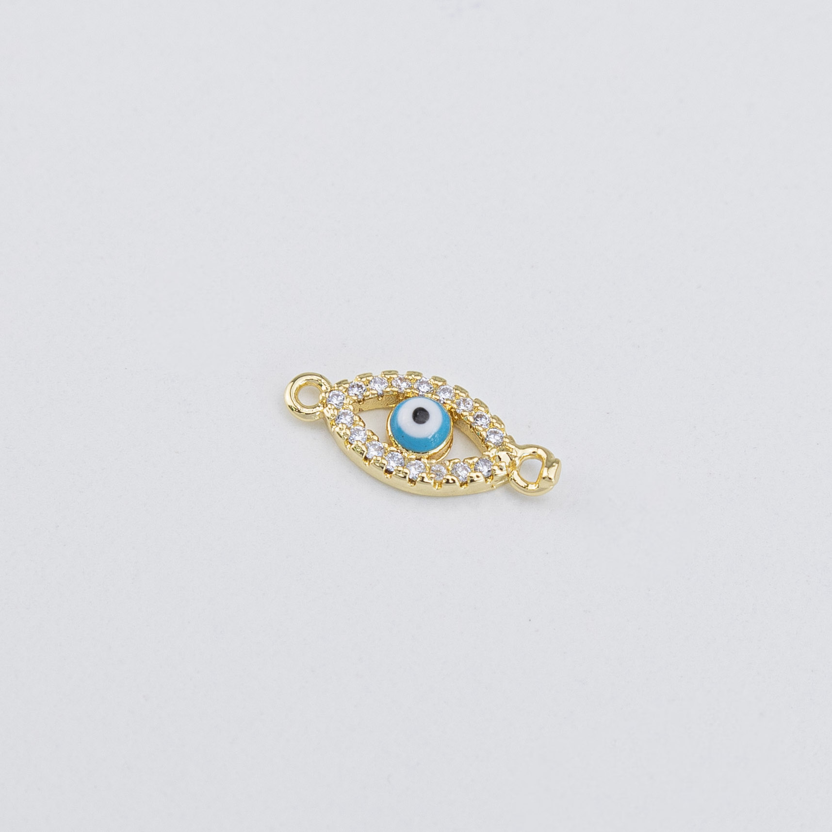 17814 Turquoise Micropave Eye Oval Connector