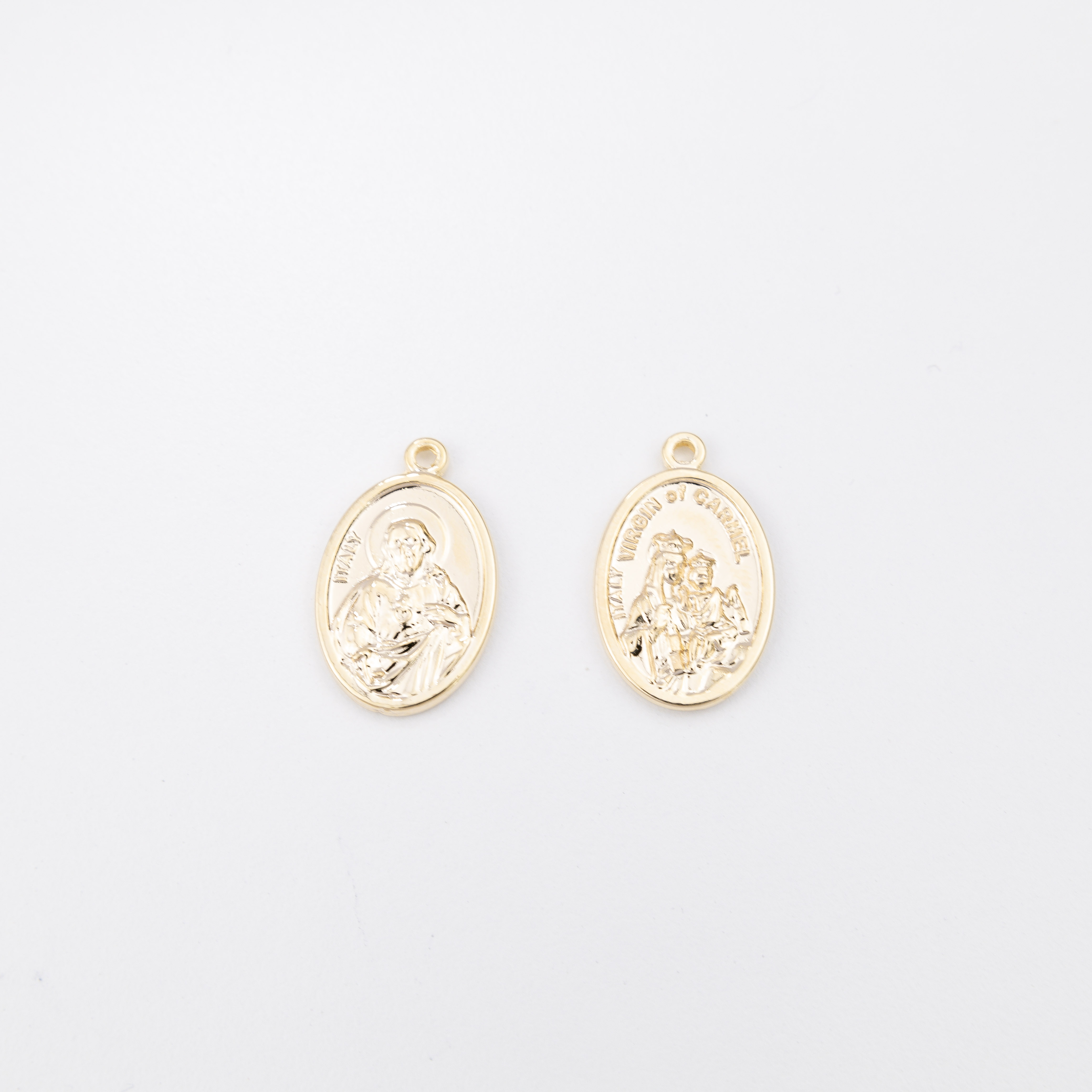 17847 Gold Virgin of Carmen and Sacred Heart of Jesus Charm