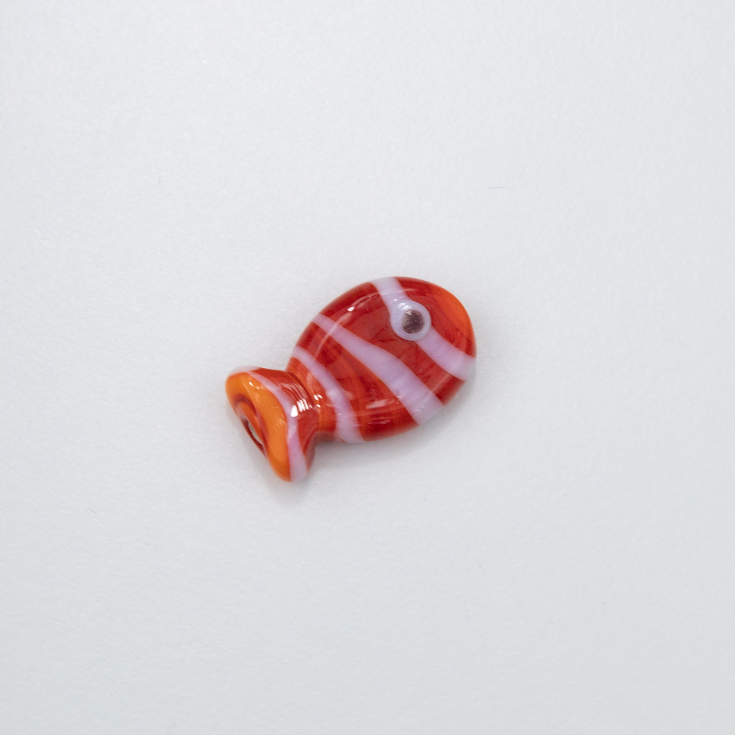 17859 Orange Fish Murano Spacer 