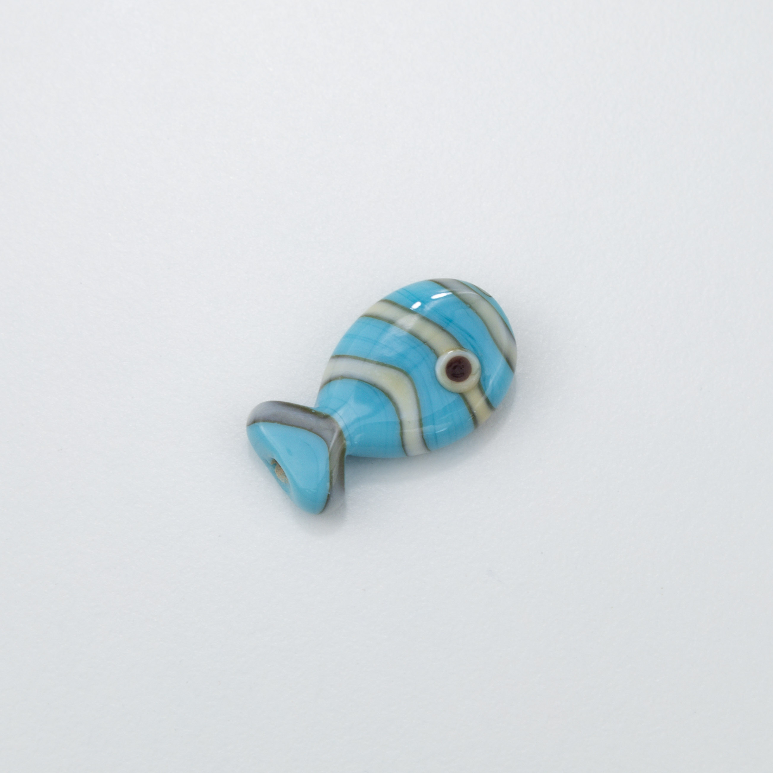 17862 Light Blue Fish Murano Spacer 