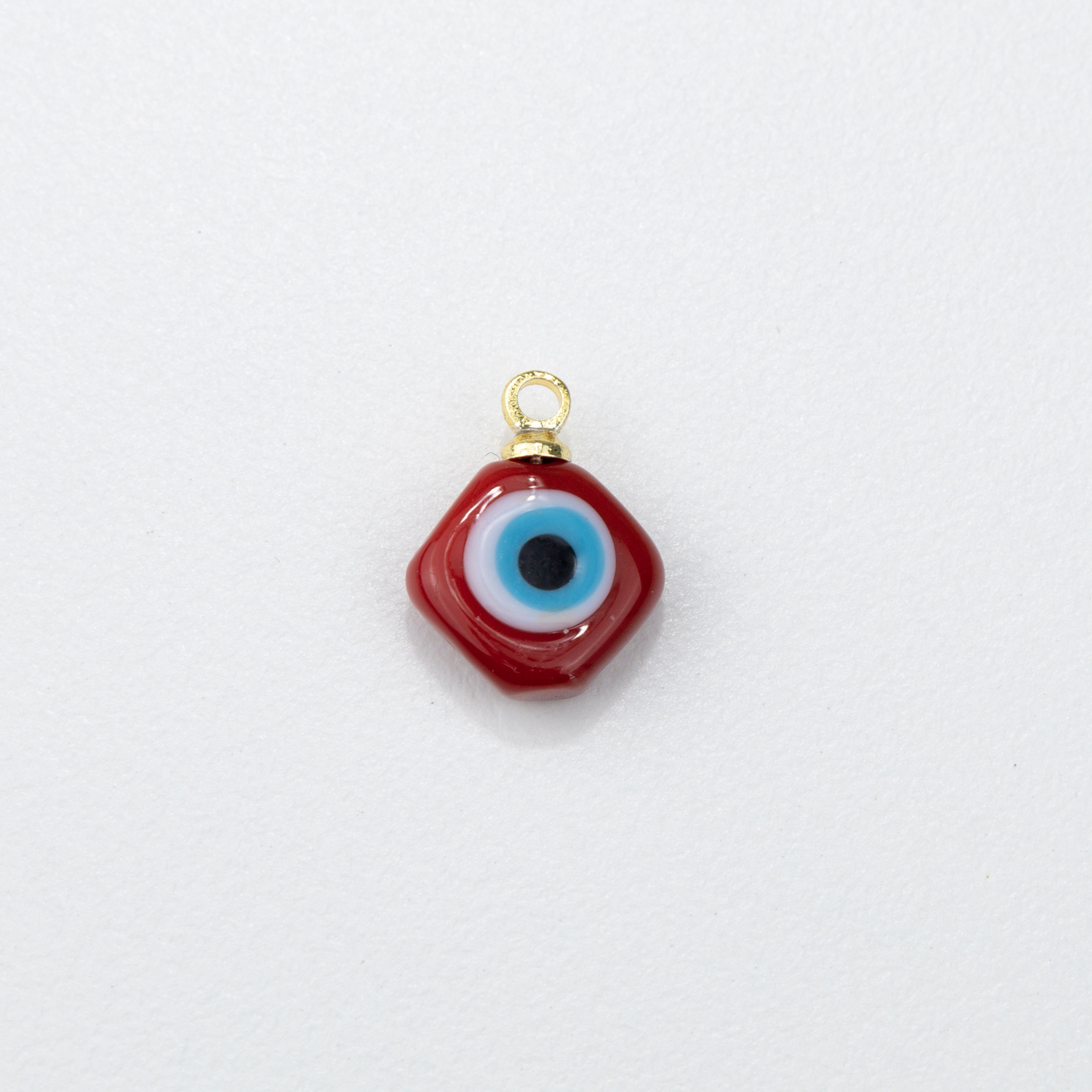 17873 Red Square Eye Murano Pendant