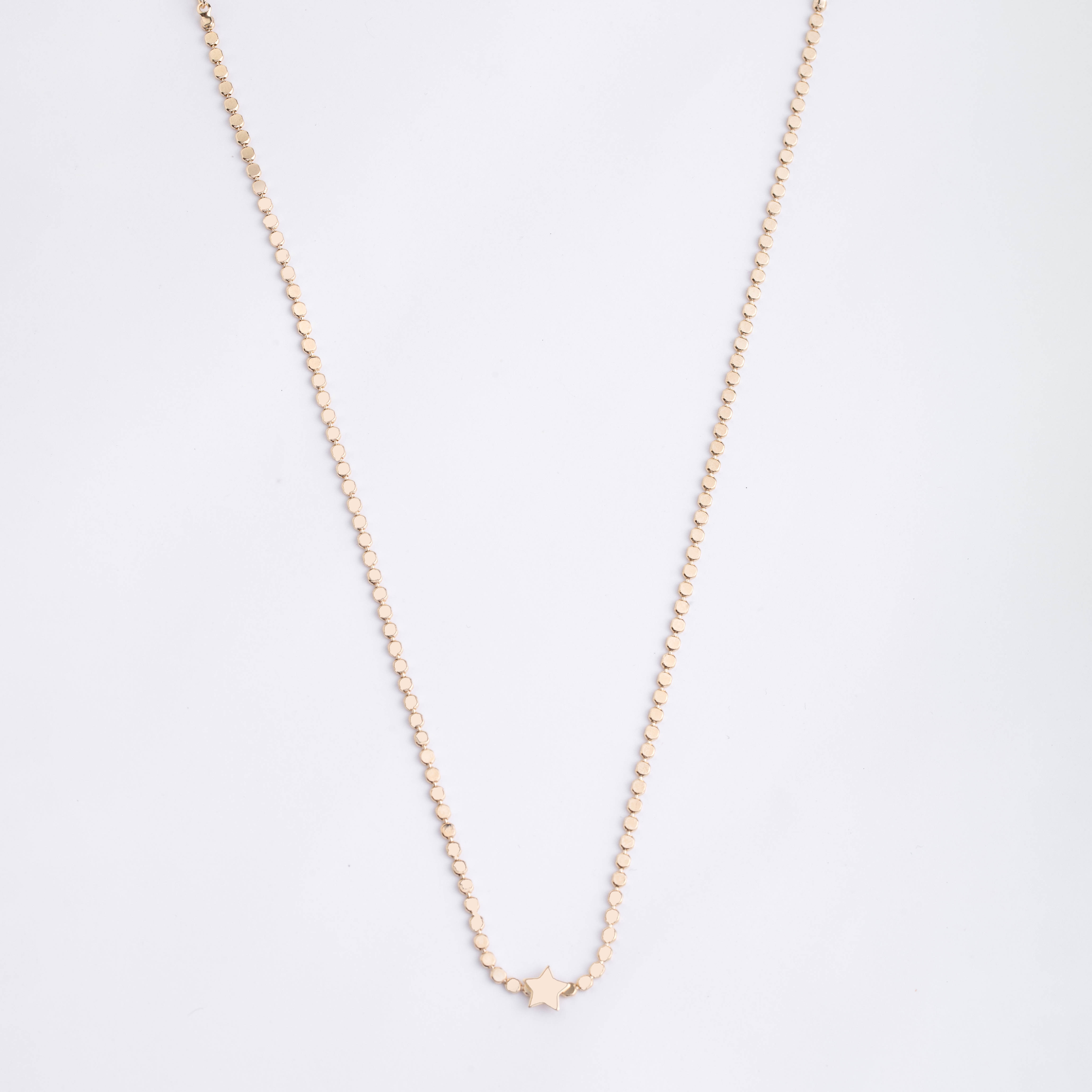 17918 Cadena Abalorios Planos #425 con Estrella