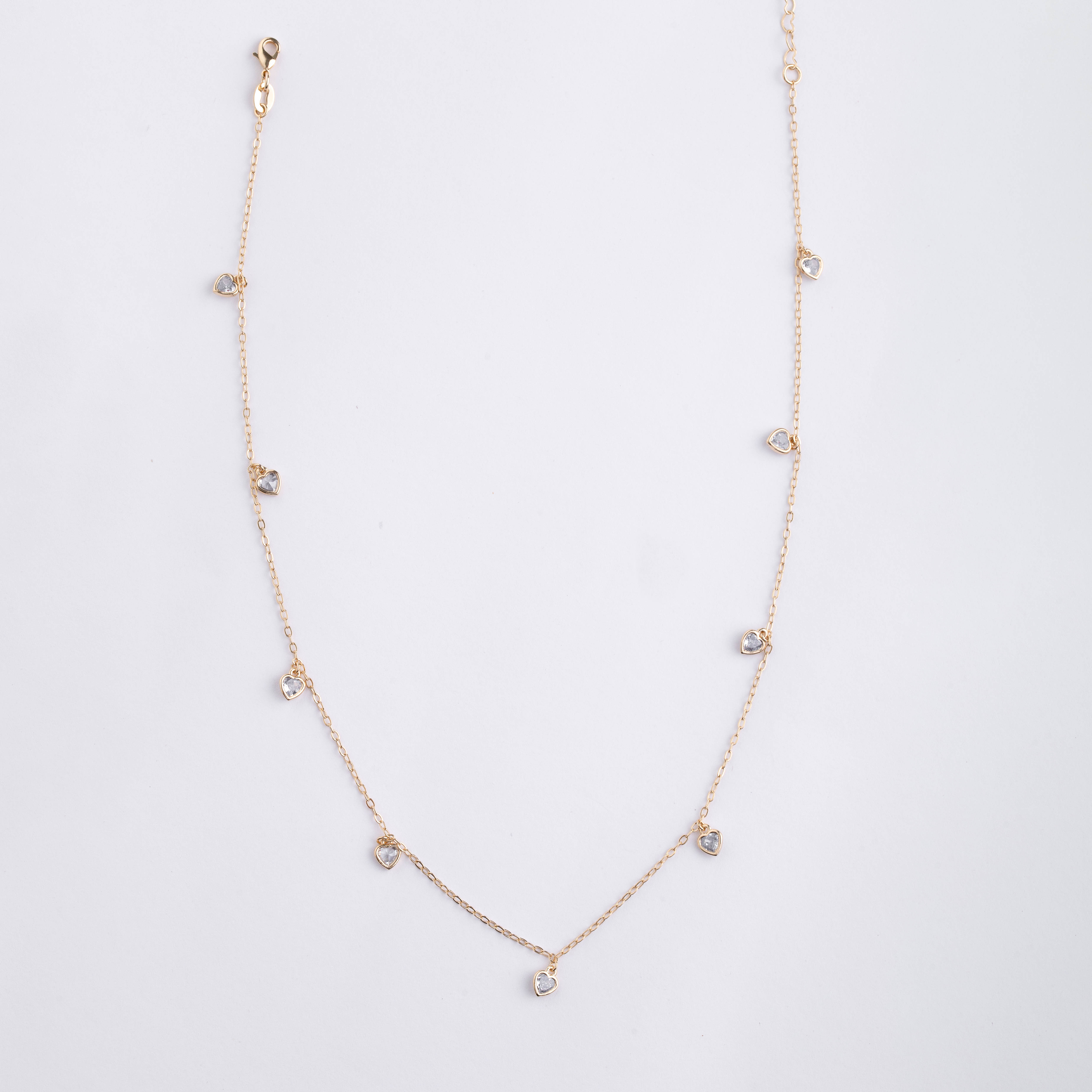 17924 Chain #430 w/Crystal Hearts