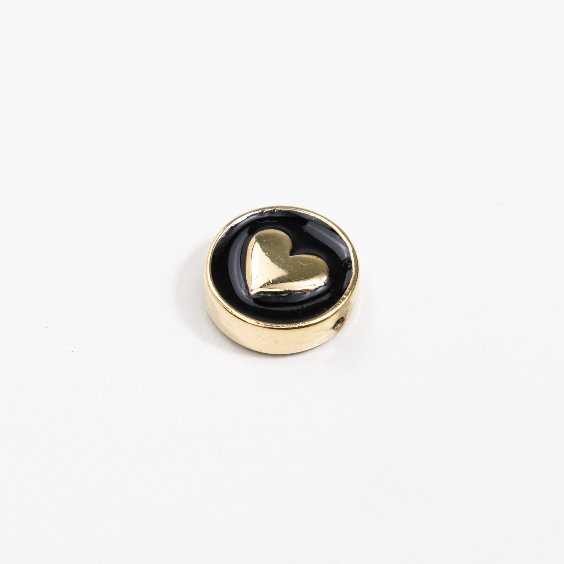 17931 Espaciador Corazón Dorado y Negro