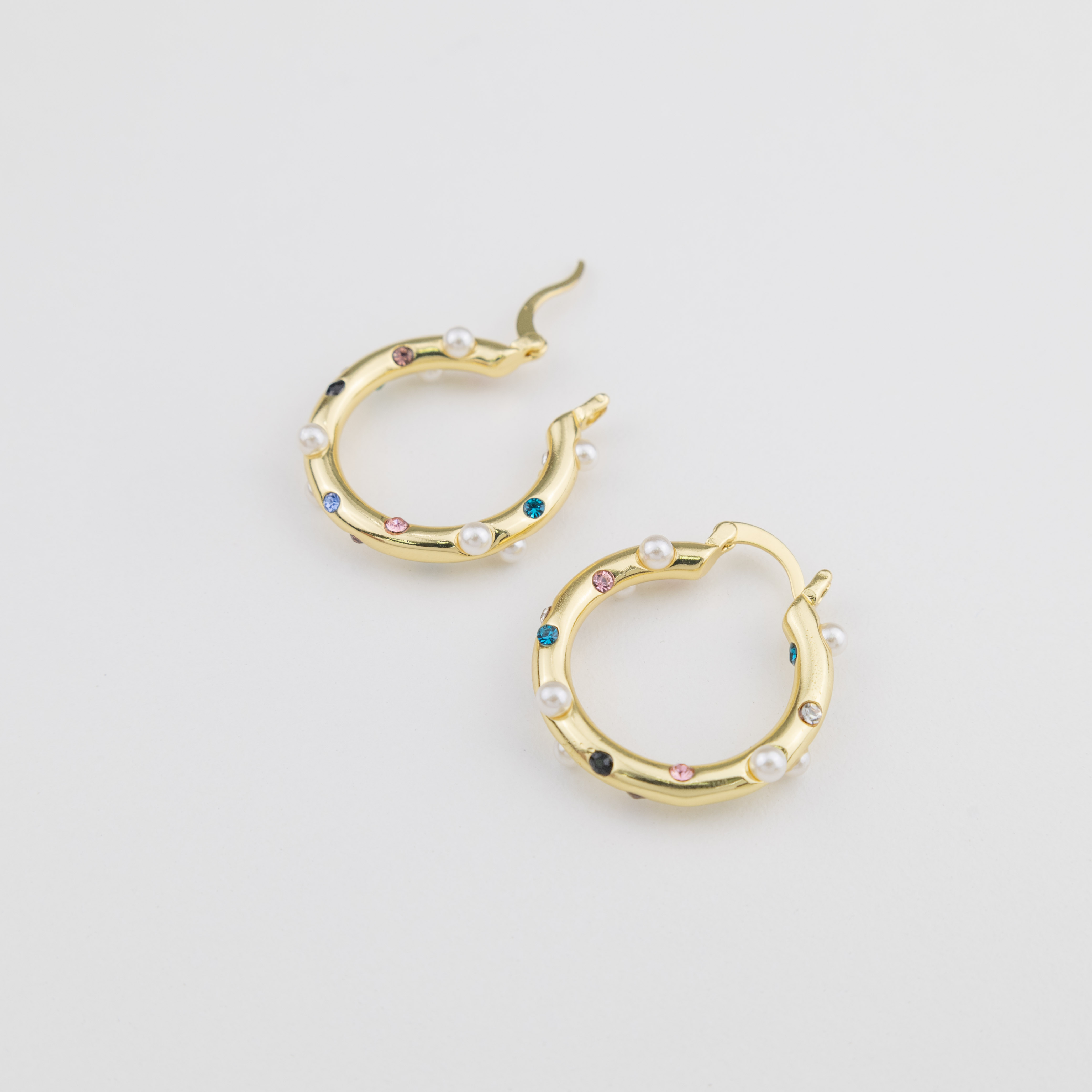 18096 25x3mm Hoops with Pearls and Micropave