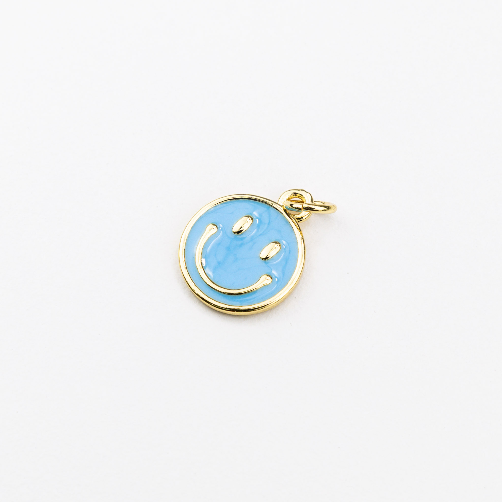 18104 Light Blue Happy Face Pendant