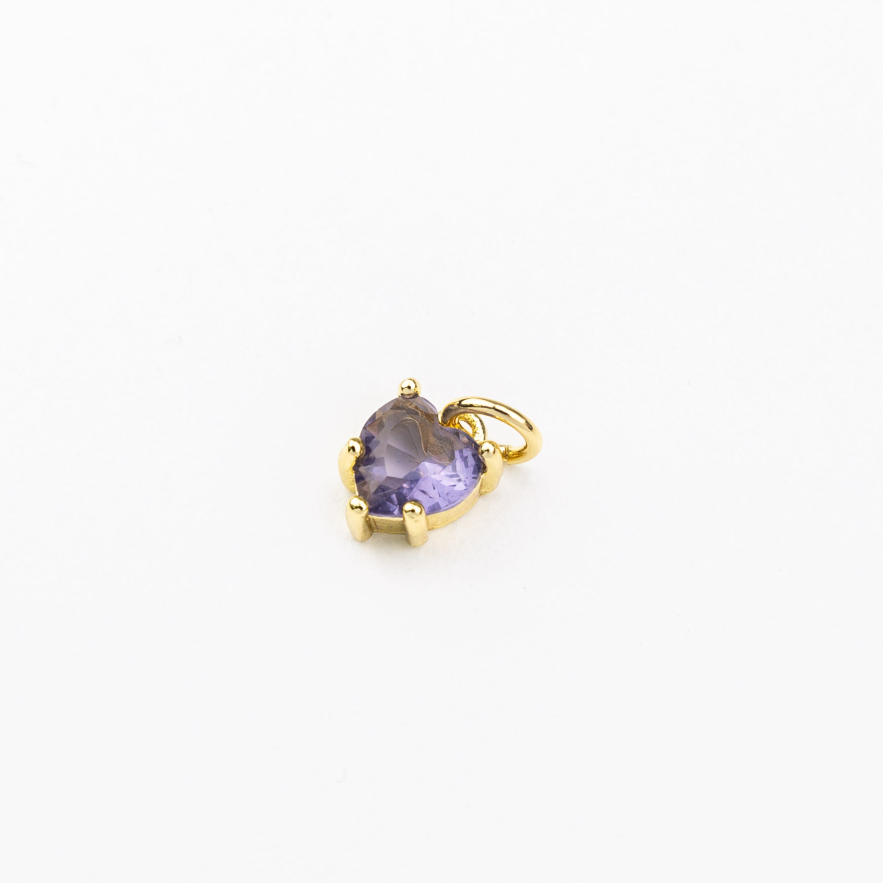 18112 8mm Purple Mini Heart Crystal Pendant