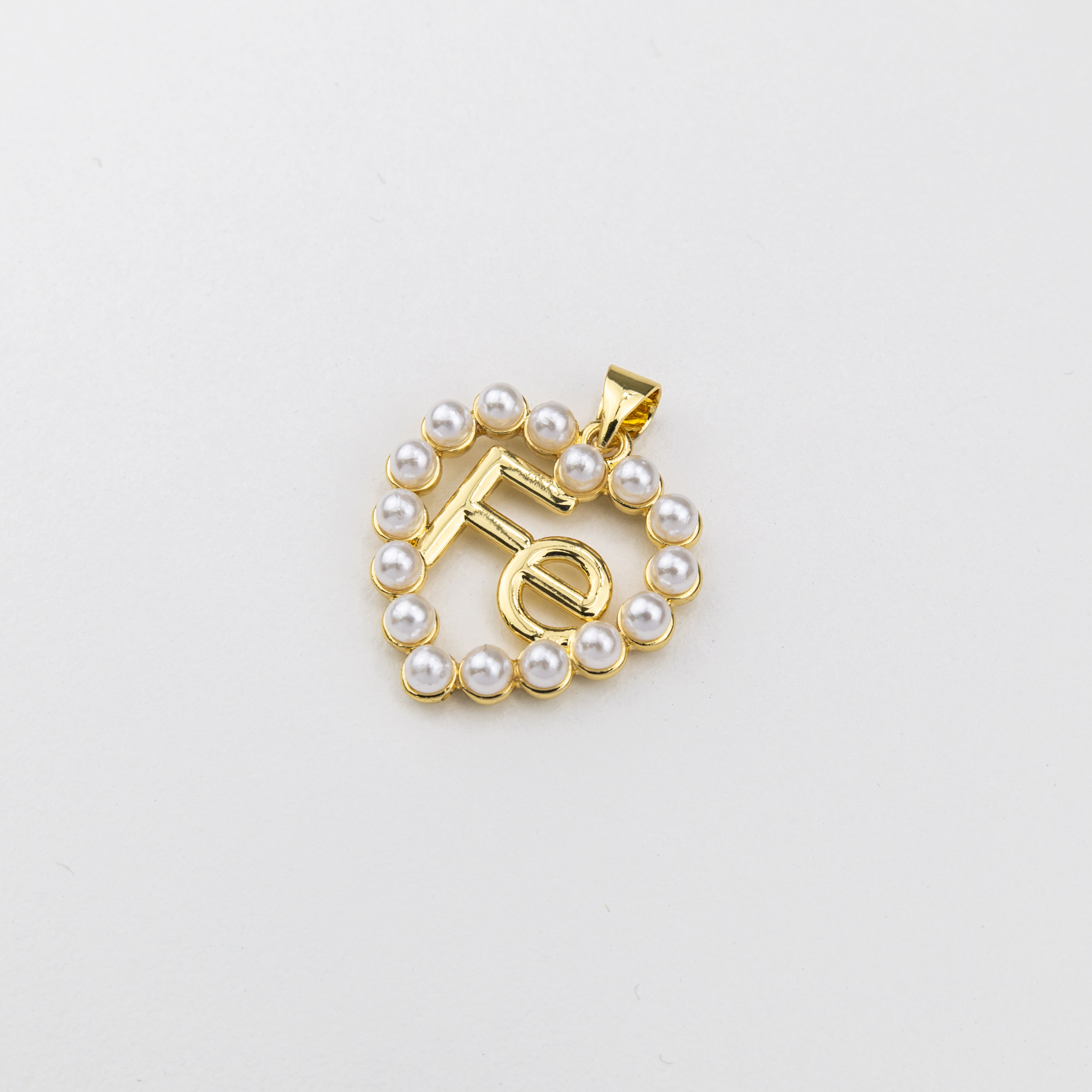 18126 Heart Pearl Fe Pendant