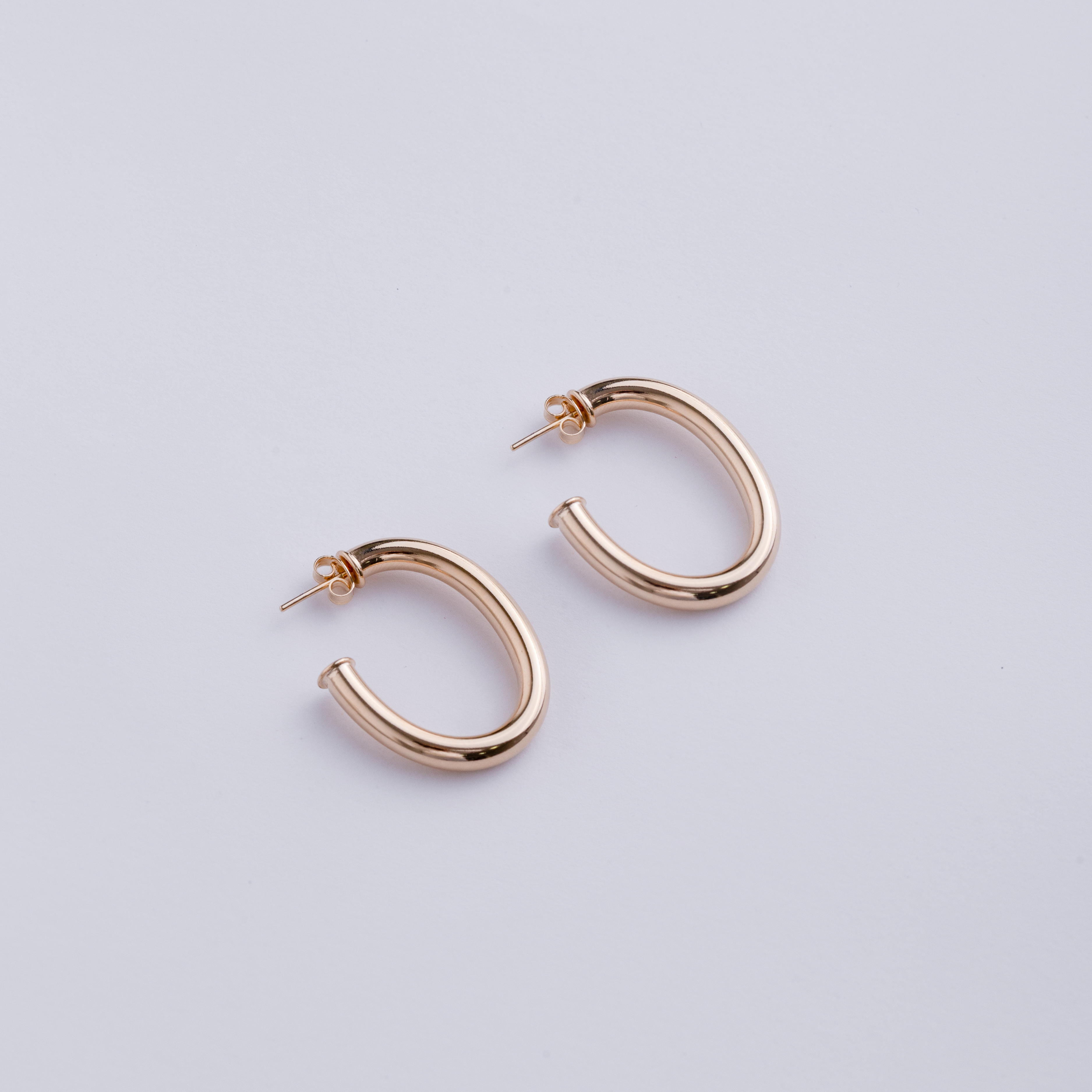 18160 Pendiente Aros Ovales Dorados 32x4mm
