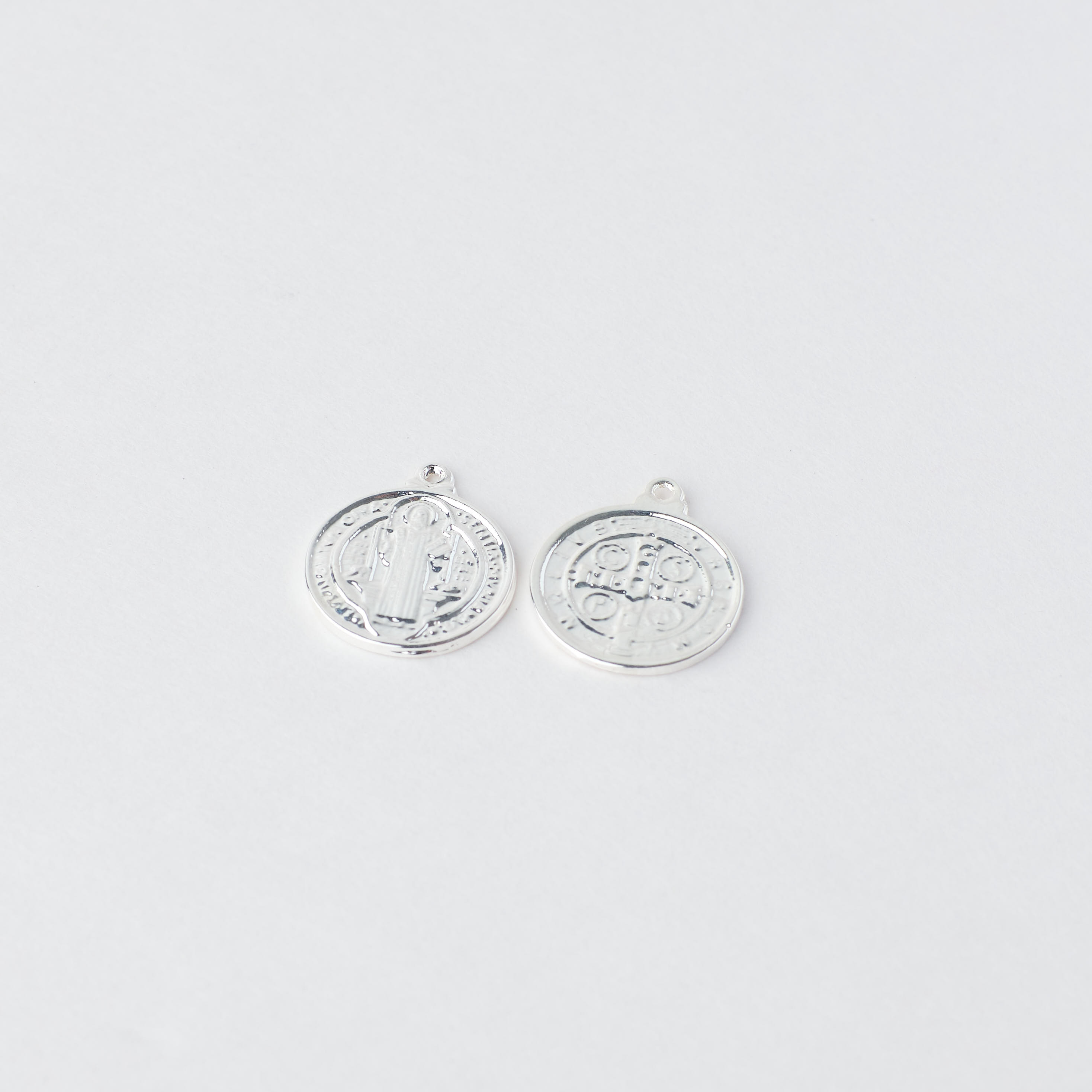 3534 Medalla De Plata San Benito Cadena 15mm