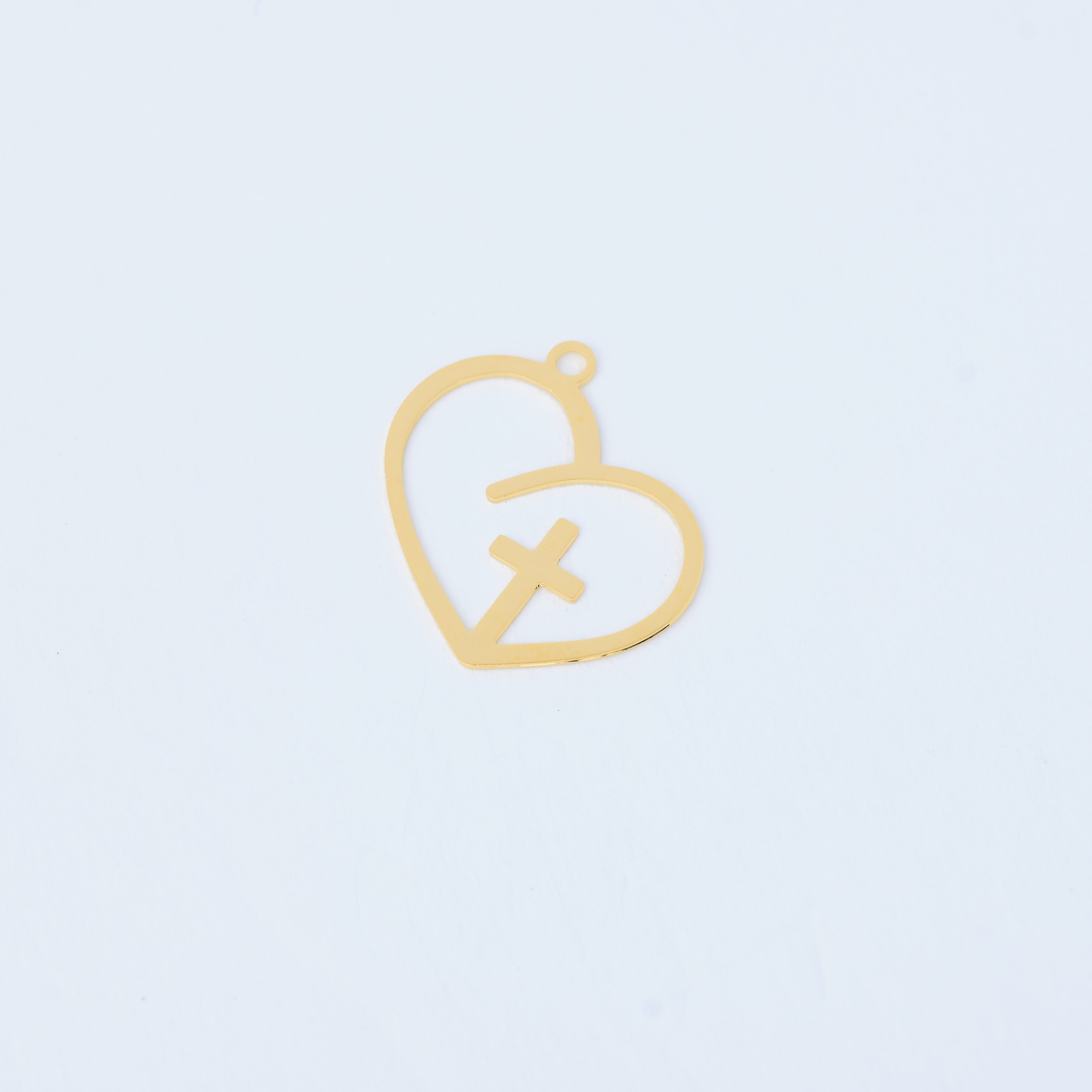 5045 Heart with Large Cross Pendant