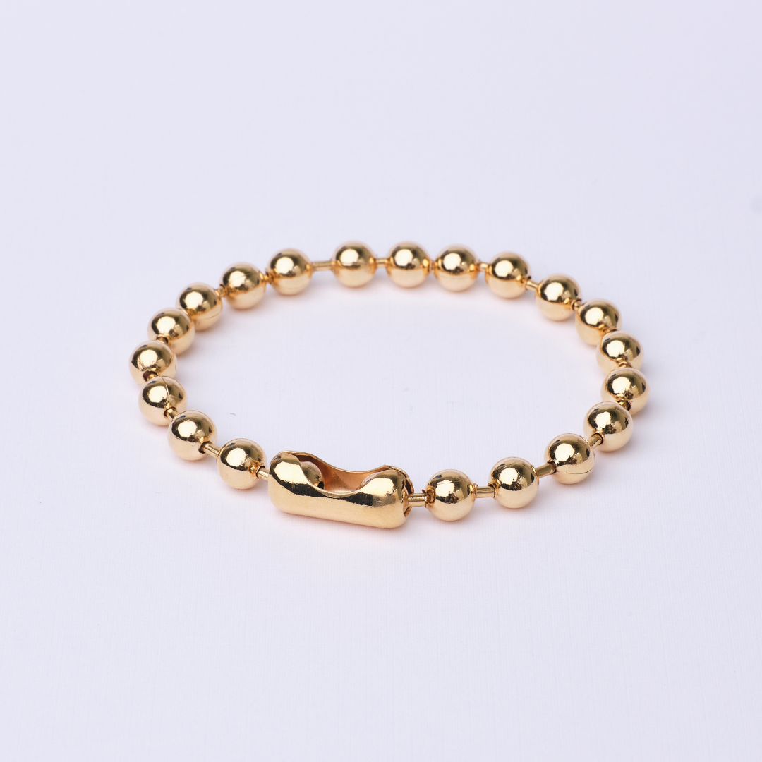 5220 6 mm Gold Beads Bracelet
