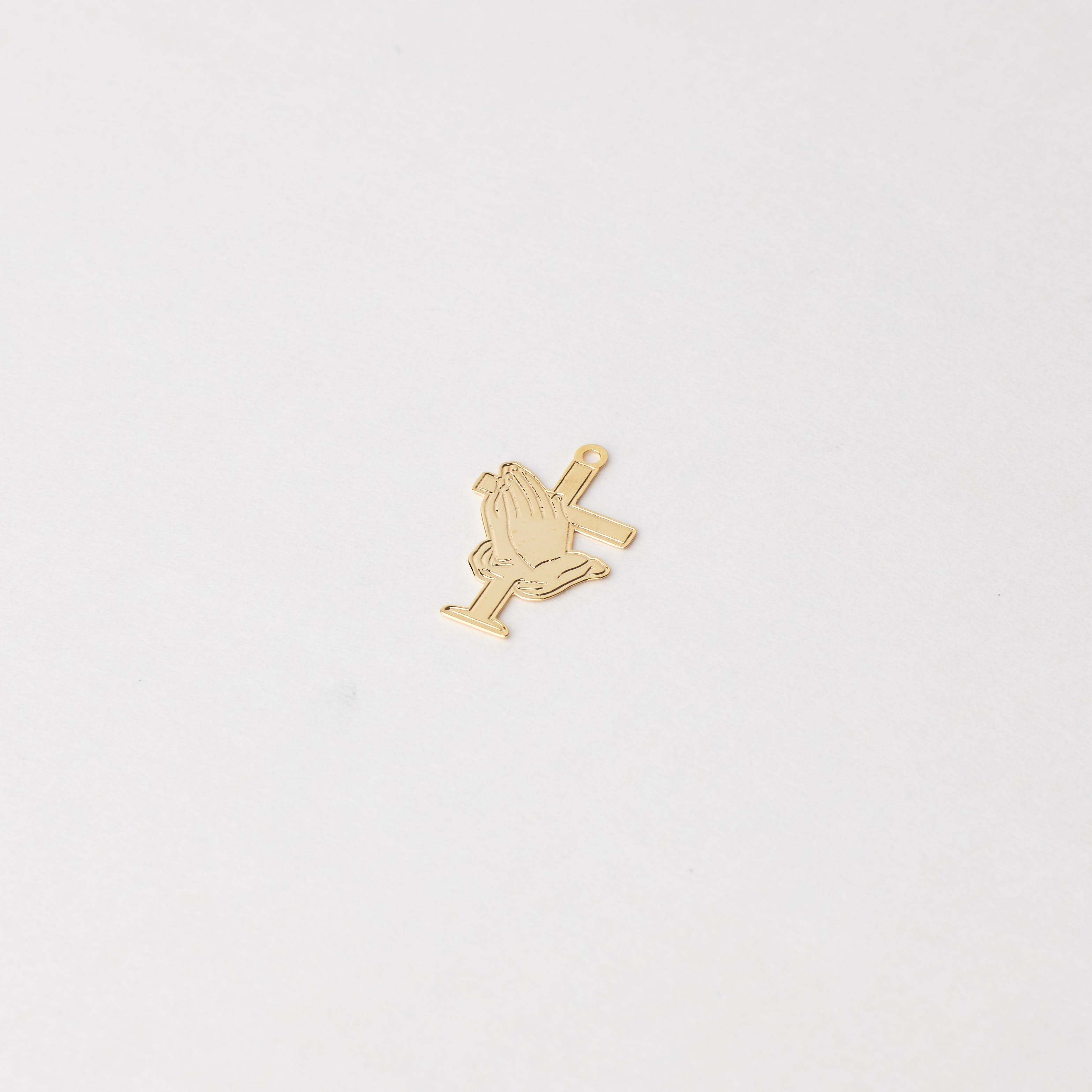 5366 Gold Plated Cross with Hands Pendant