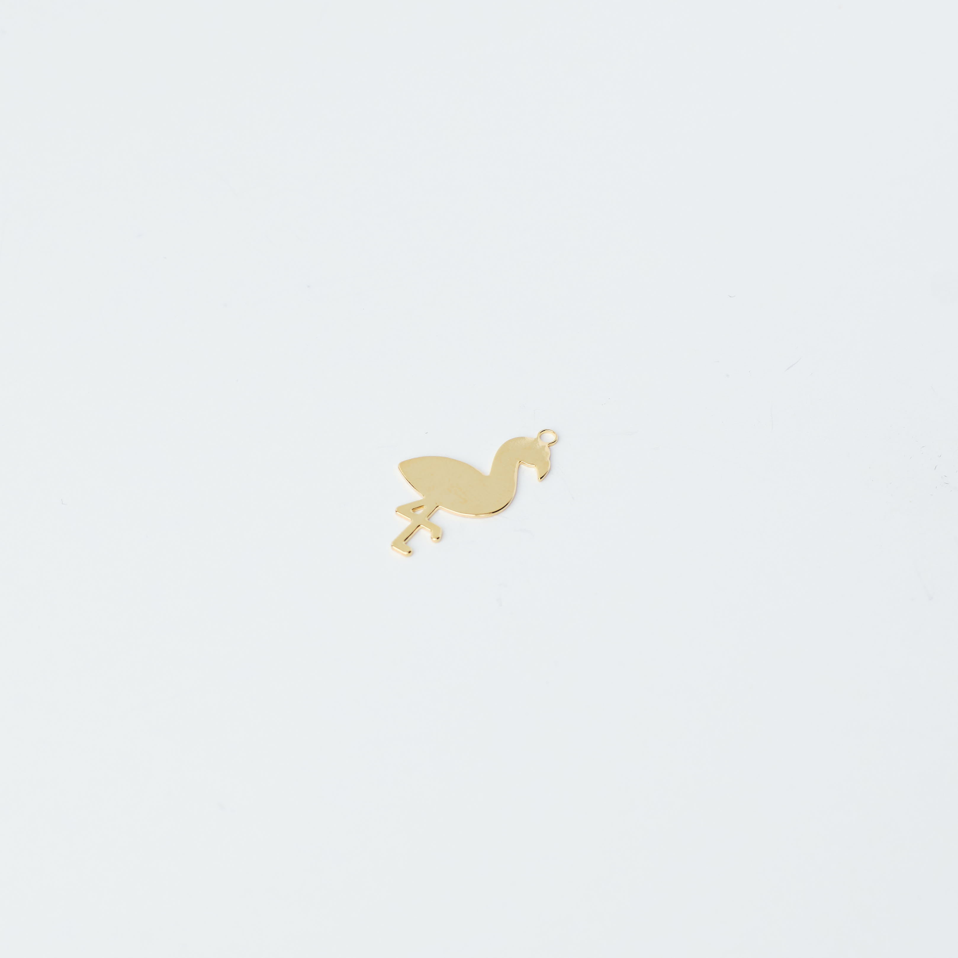 6299 Gold Silhouette Flamingo Bird Pendant