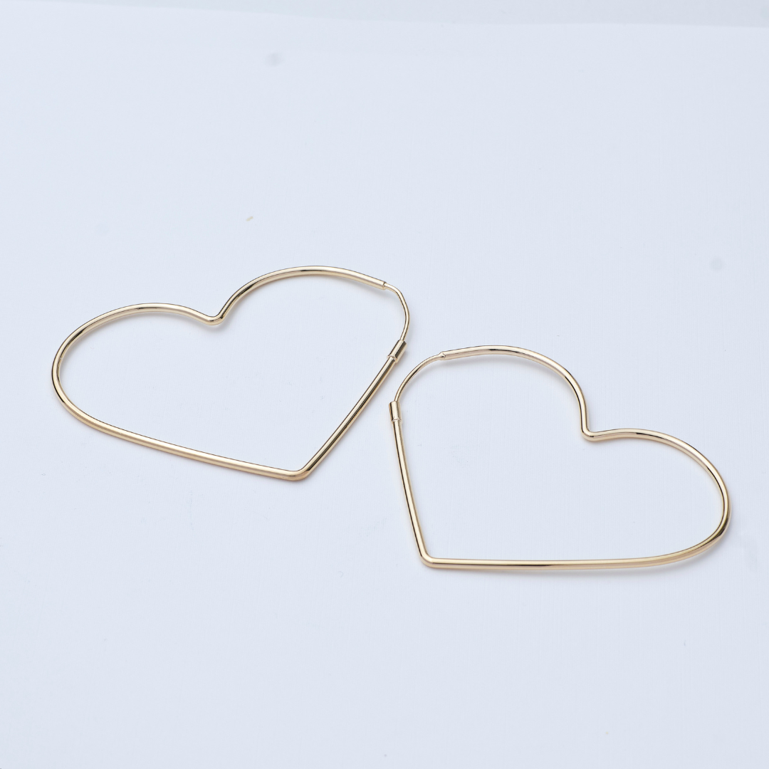 6992 Earring Medium Heart Gold
