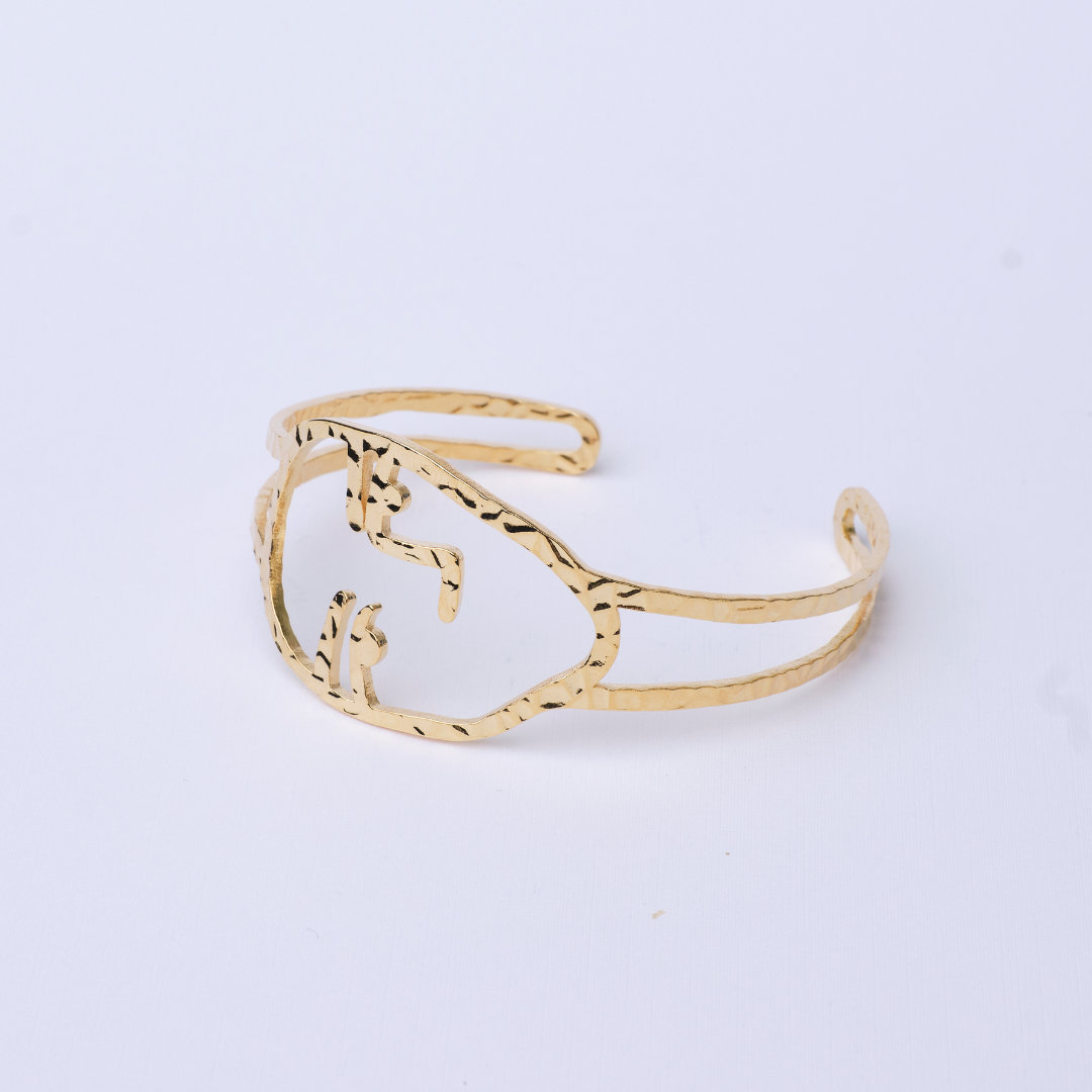 7889 Gold Face Silhouette Bracelet