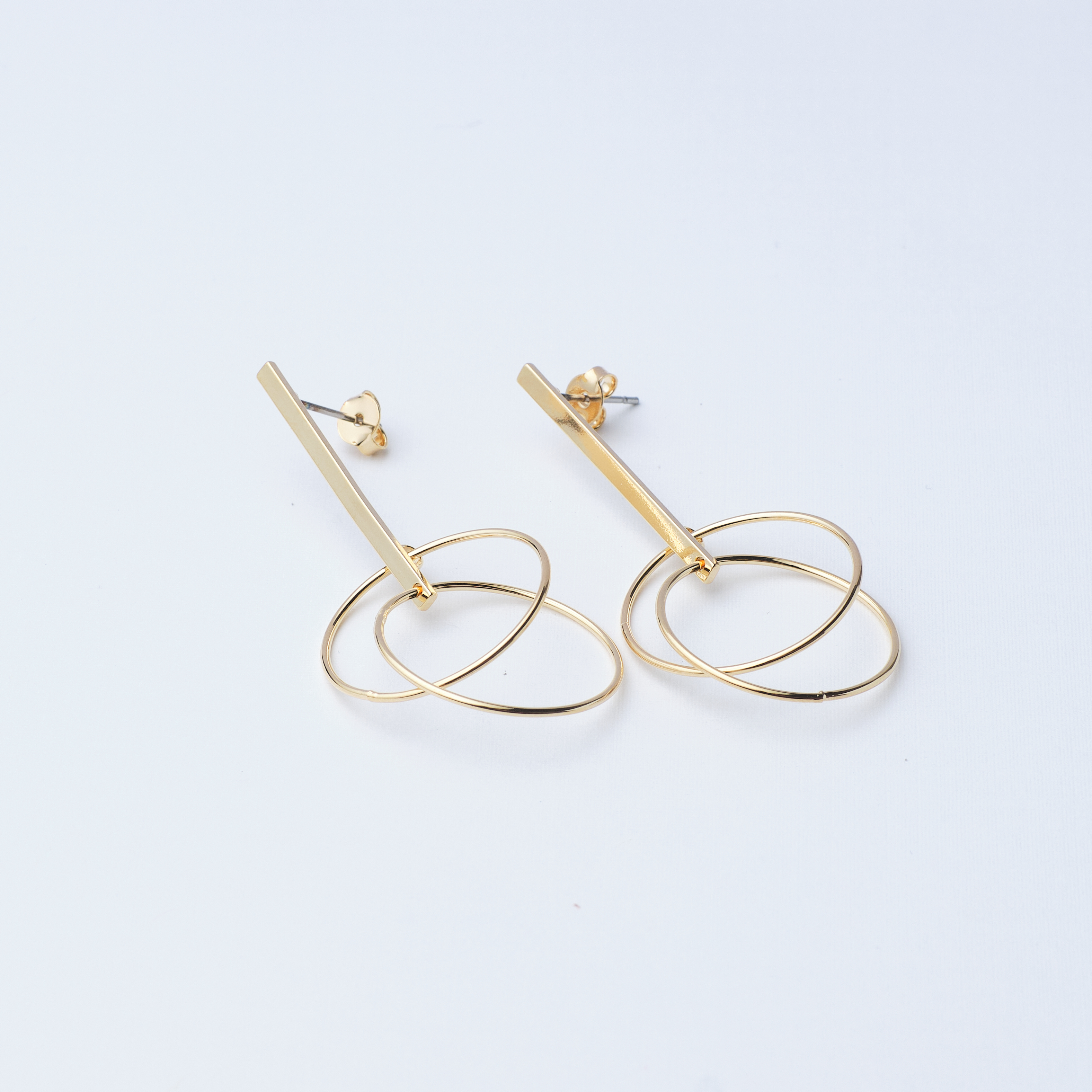 8036 Earring Stick Double Circle